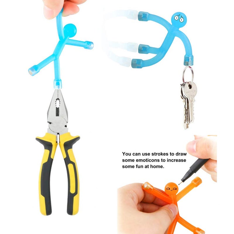 Ayasee Refrigerator Magnets, Mini Man Fridge Magnets, Rubber Magnet Magnetic for Kids and Adults Office Fun Decoration Desk, with 1 Sticky Men Wall Climber (Random Color) (11) - Image 4